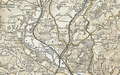 Old map of Cwmbach Llechrhyd in 1900-1903