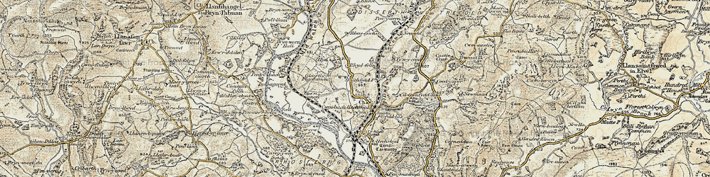 Old map of Bryn-wern Hall in 1900-1903