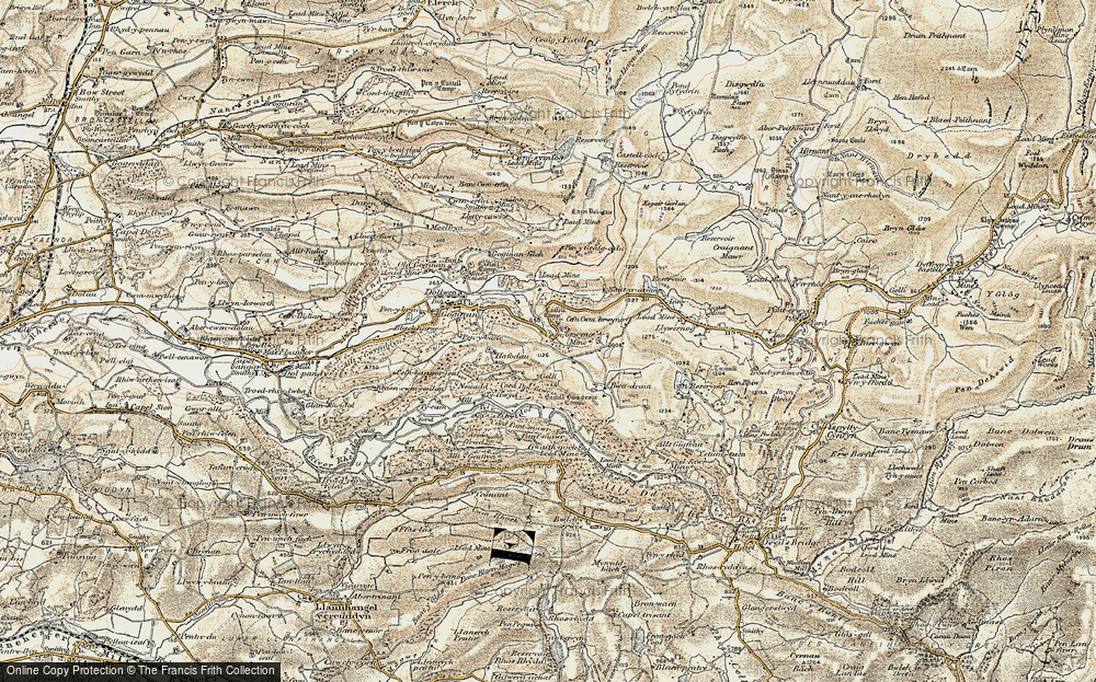 Old Map of Historic Map covering Bwa-drain in 1901-1903