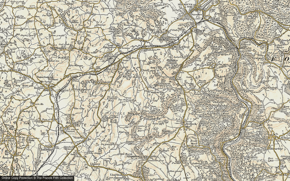 Old Map of Historic Map covering Bailey Glace in 1899-1900