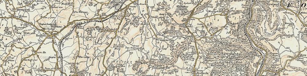 Old map of Cwmcarvan in 1899-1900