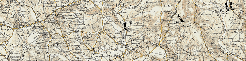 Old map of Aberbedw in 1901