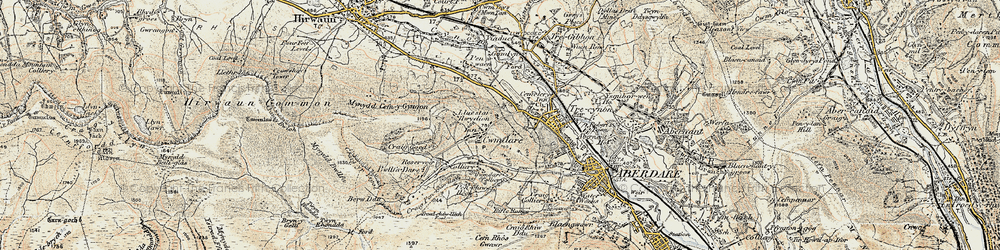 Old map of Berw-ddu in 1899-1900