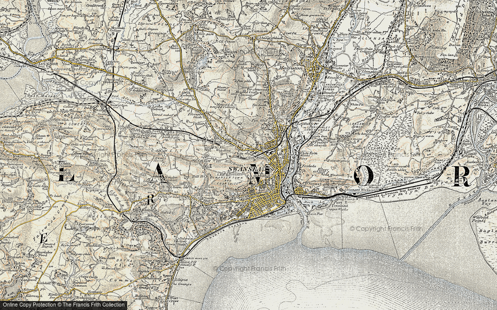Old Map of Cwmdu, 1900-1901 in 1900-1901
