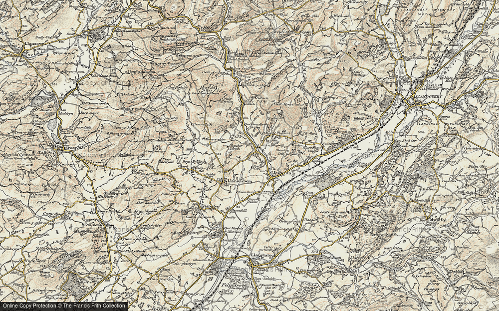 Old Map of Cwmdwr, 1900-1901 in 1900-1901