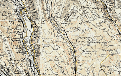 Old map of Cwmfelin in 1899-1900