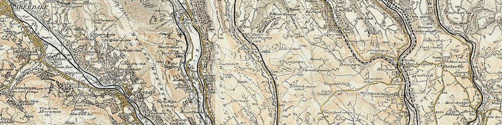 Old map of Cwmfelin in 1899-1900