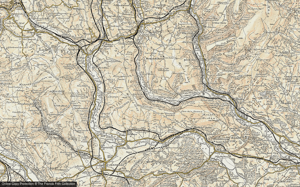 Old Map of Cwmfelinfach, 1899-1900 in 1899-1900