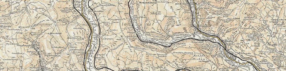 Old map of Cwmfelinfach in 1899-1900