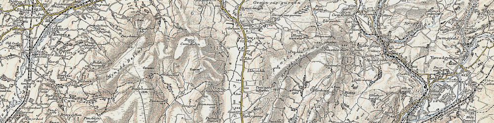 Old map of Bancbryn in 1900-1901
