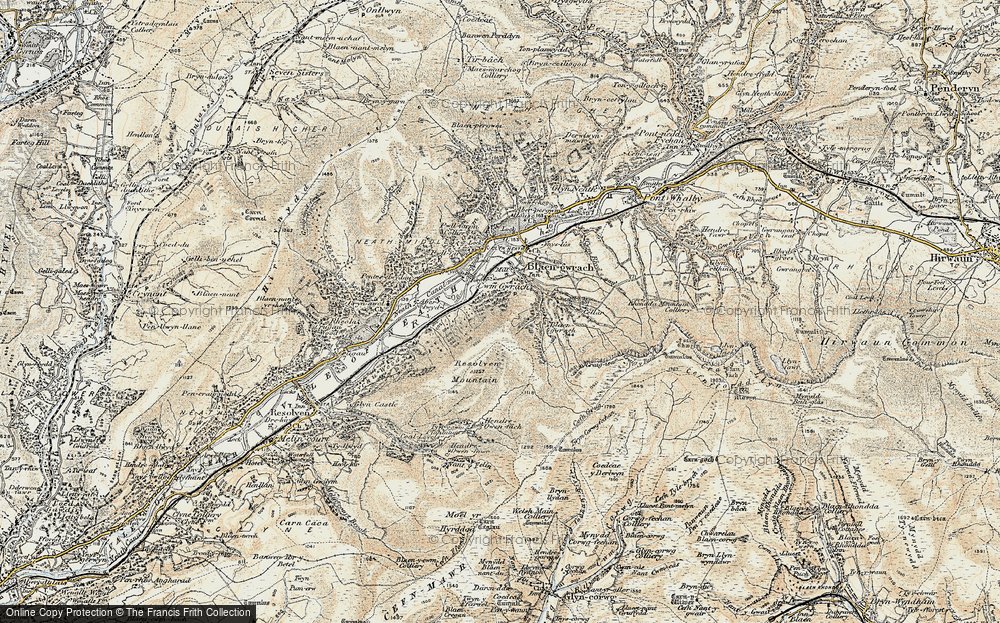 Old Map of Historic Map covering Twyn Gwyn in 1900-1901