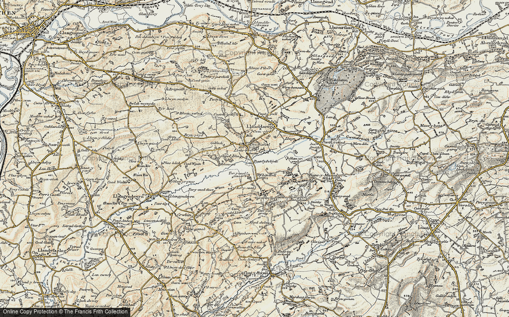 Old Map of Historic Map covering Brynynyd in 1901