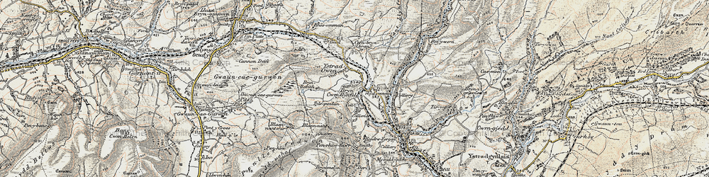 Old map of Cwmllynfell in 1900-1901