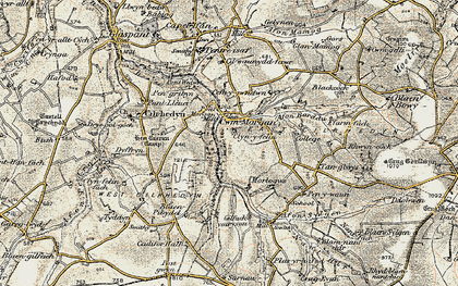 Old map of Cwmorgan in 1901