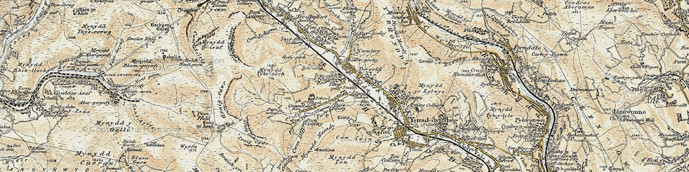 Old map of Cwmparc in 1899-1900