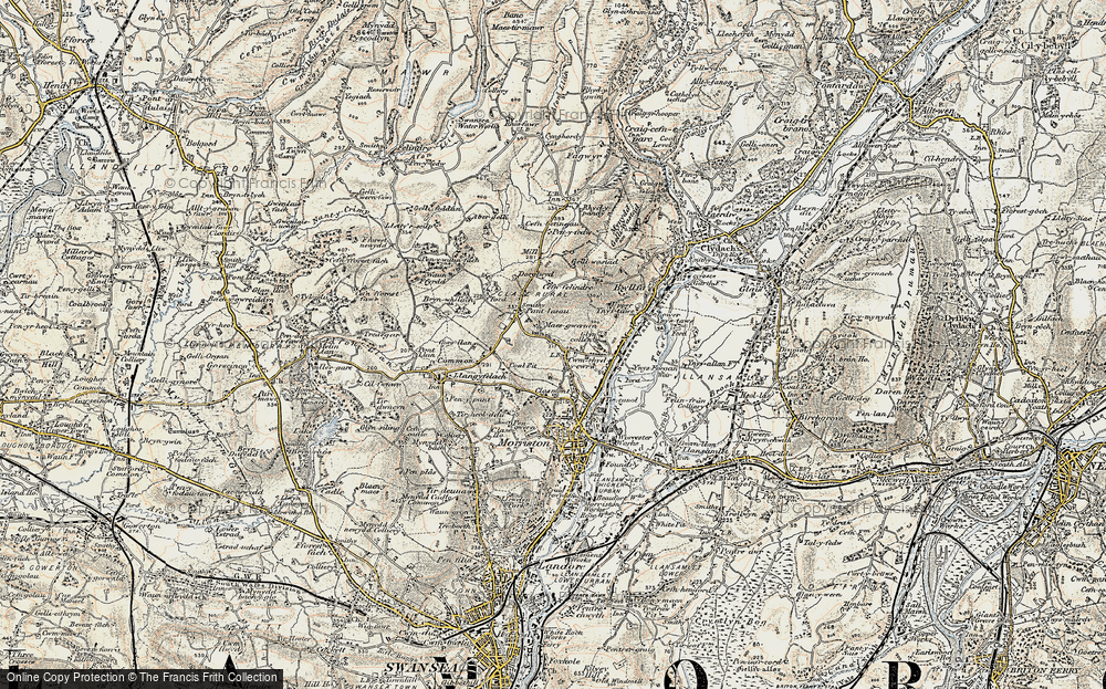 Old Map of Cwmrhydyceirw, 1900-1901 in 1900-1901
