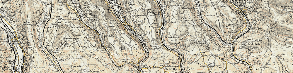 Old map of Cwmsyfiog in 1899-1900