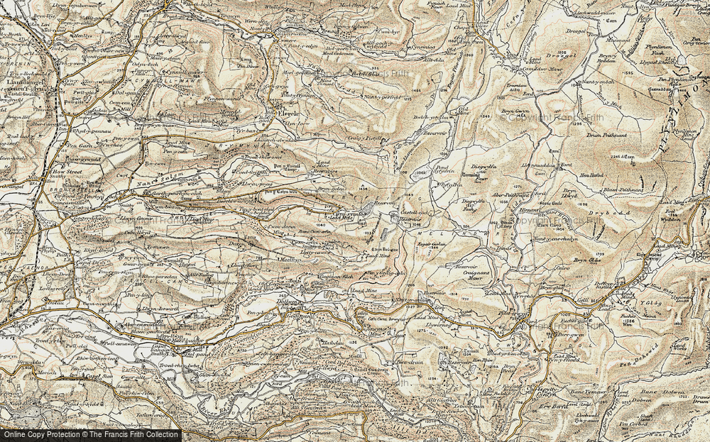 Old Map of Historic Map covering Banc Trawsnant in 1901-1903