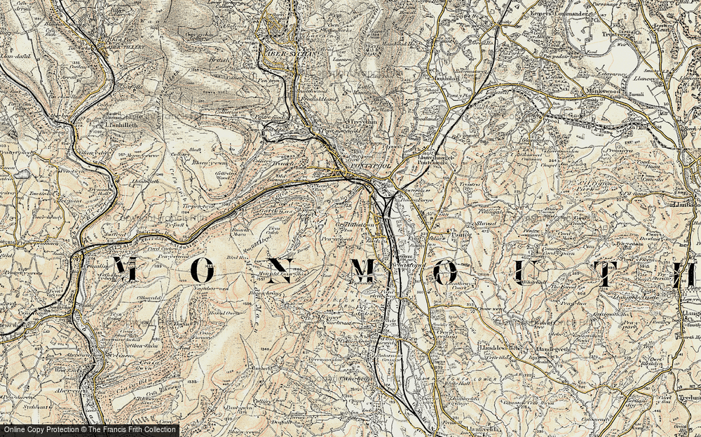 Old Map of Cwmynyscoy, 1899-1900 in 1899-1900