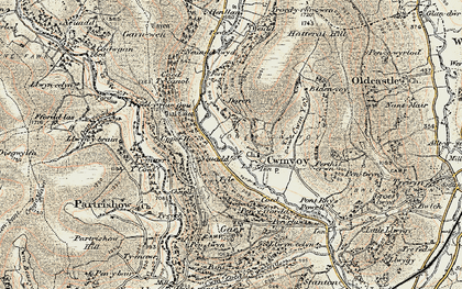 Old map of Cwmyoy in 1899-1900