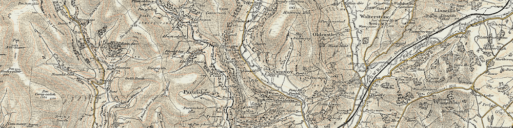 Old map of Cwmyoy in 1899-1900