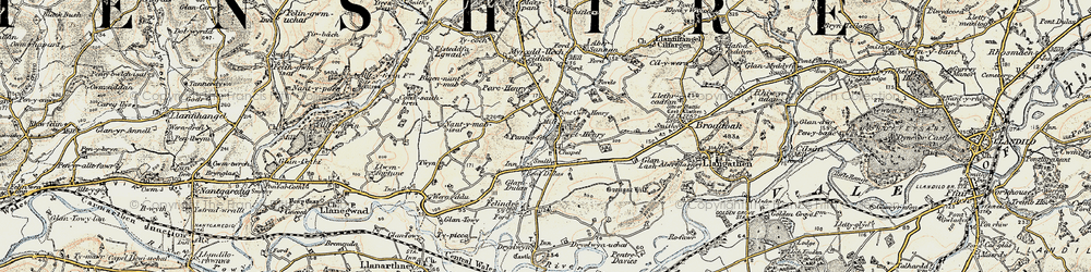 Old map of Abersannan in 1900-1901