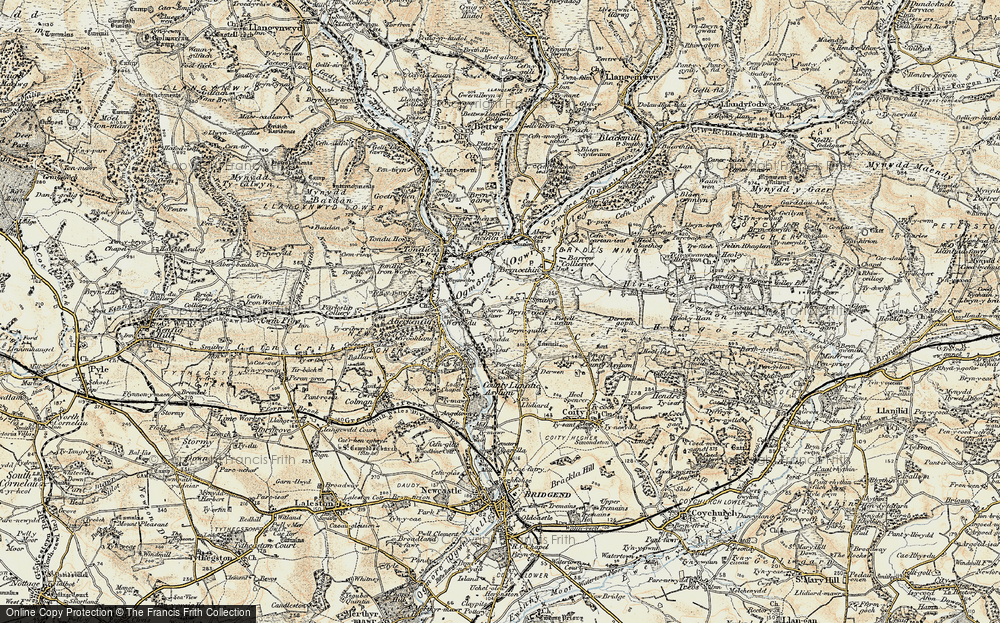 Old Map of Cymdda, 1900 in 1900