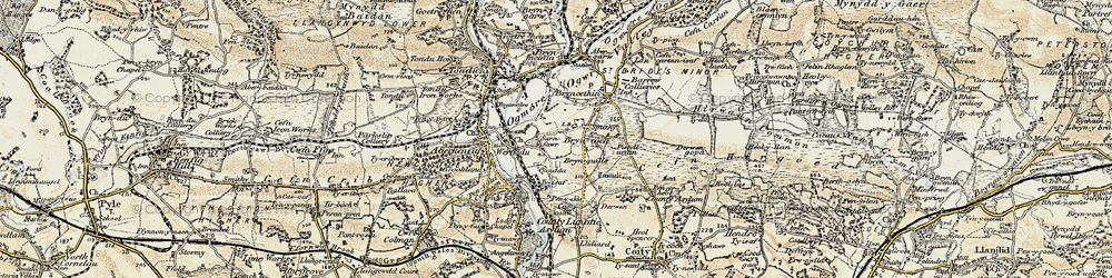 Old map of Cymdda in 1900
