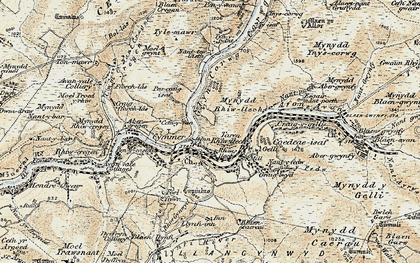 Old map of Cymer in 1900-1901
