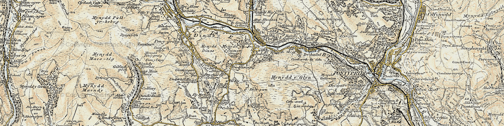 Old map of Cymmer in 1899-1900
