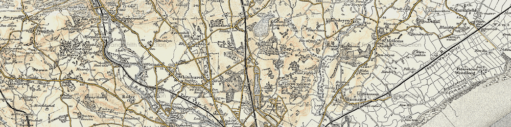 Old map of Cyncoed in 1899-1900