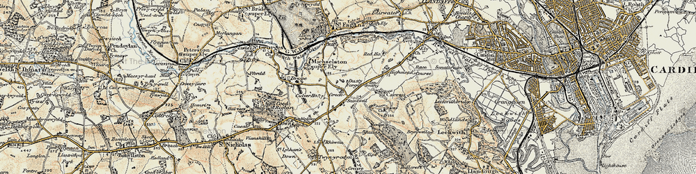 Old map of Cyntwell in 1899-1900