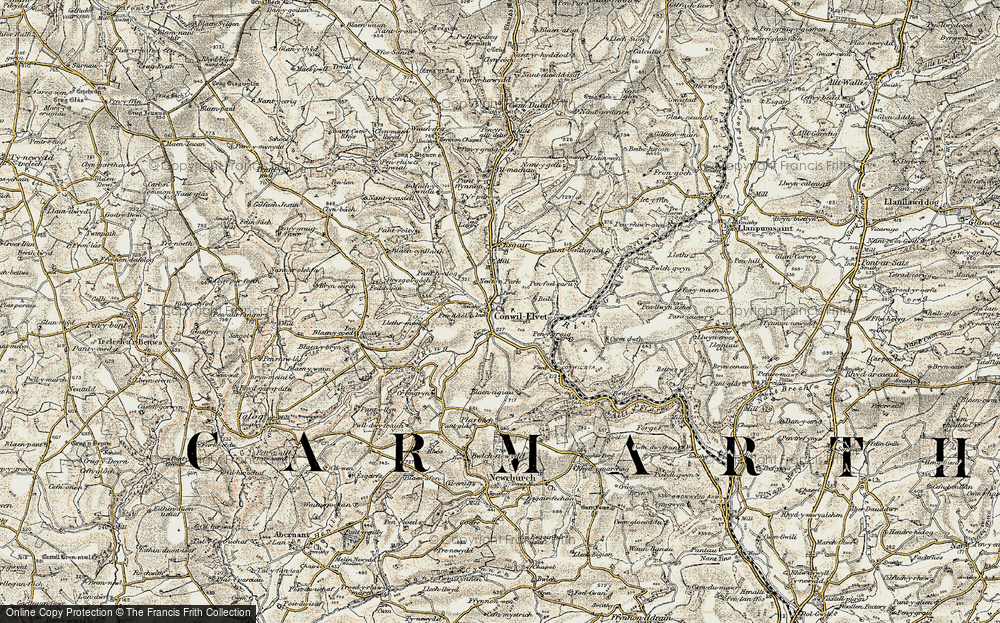Old Map of Cynwyl Elfed, 1901 in 1901
