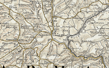 Old map of Cynwyl Elfed in 1901