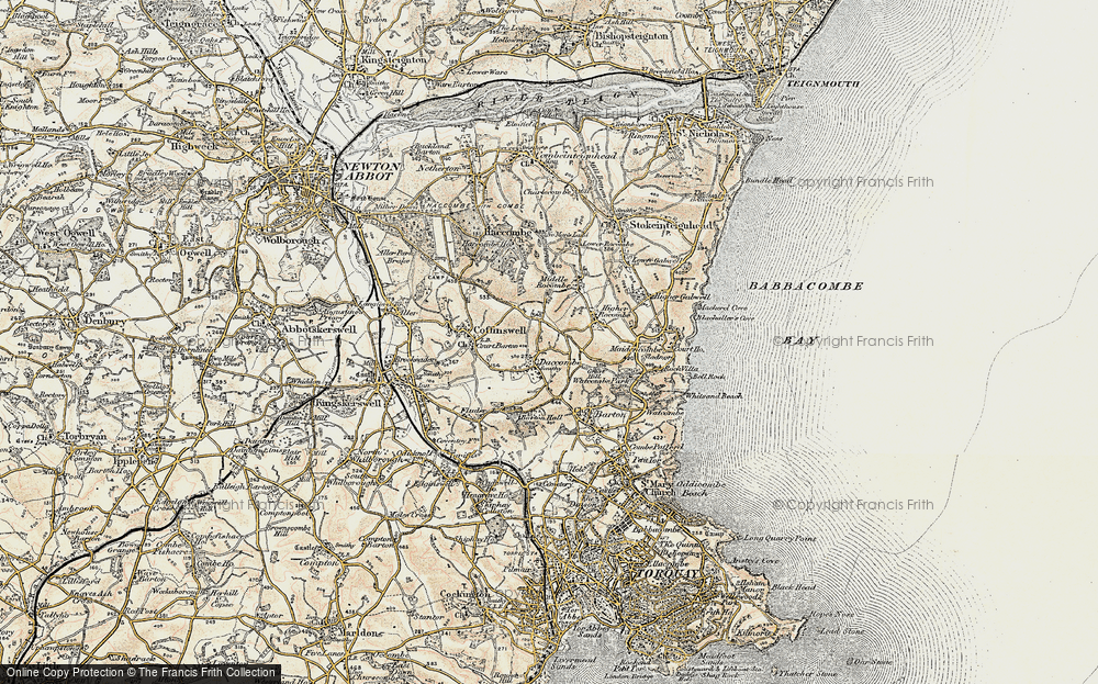 Old Map of Daccombe, 1899 in 1899