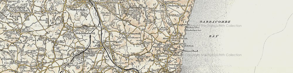 Old map of Daccombe in 1899
