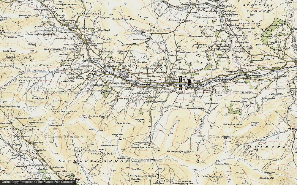 Old Map of Daddry Shield, 1901-1904 in 1901-1904
