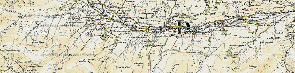 Old map of Daddry Shield in 1901-1904