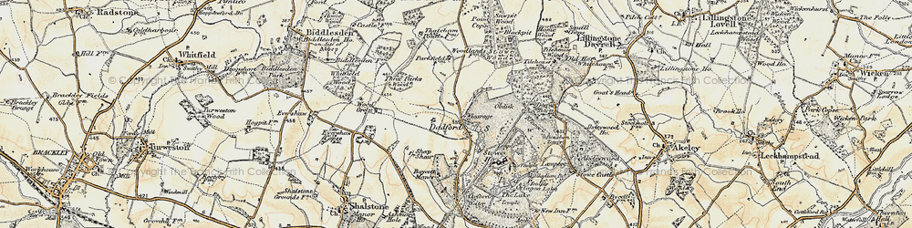 Old map of Stowe School in 1898-1901