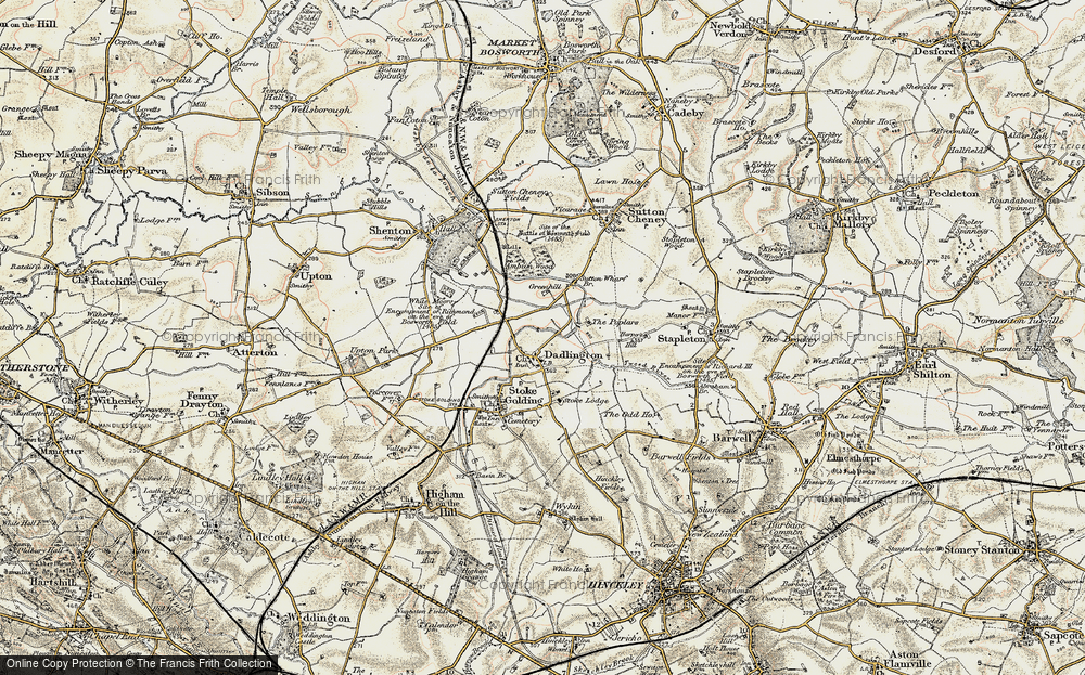 Old Map of Historic Map covering Ambion Wood in 1901-1903