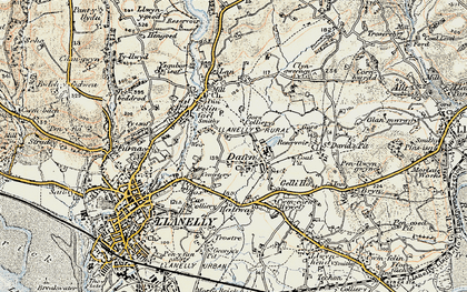 Old map of Dafen in 1900-1901