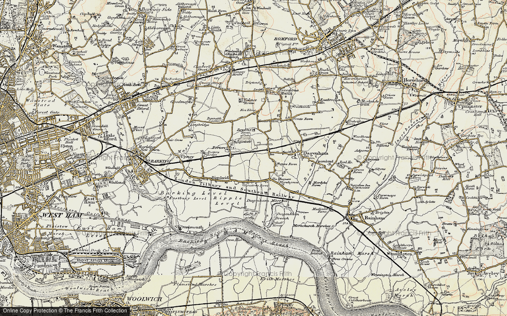 Old Map of Dagenham, 1897-1902 in 1897-1902