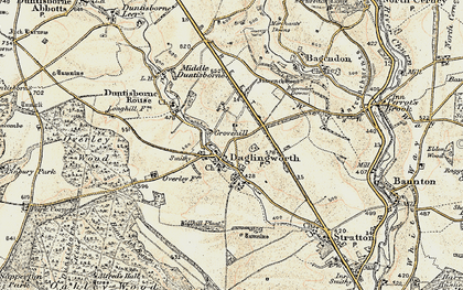 Old map of Daglingworth in 1898-1899
