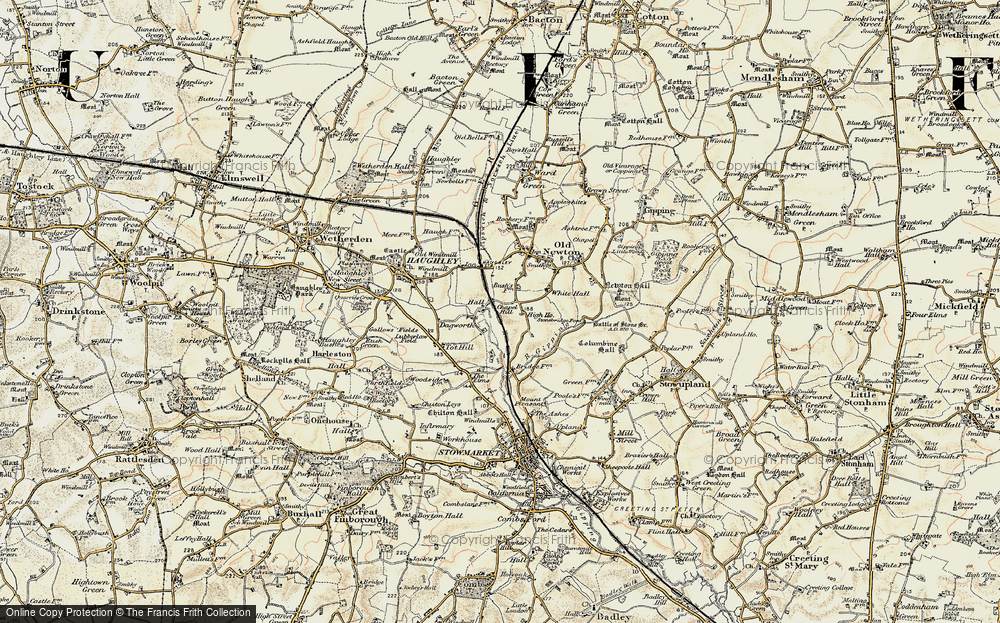 Old Map of Dagworth, 1899-1901 in 1899-1901
