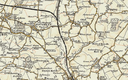 Old map of Dagworth in 1899-1901