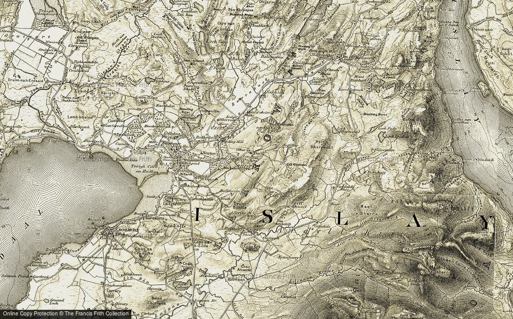 Old Map of Historic Map covering Ballitarsin in 1905-1907