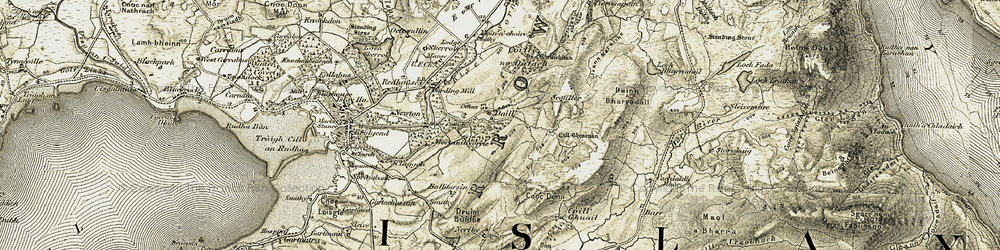 Old map of Beinn Bharra-dail in 1905-1907