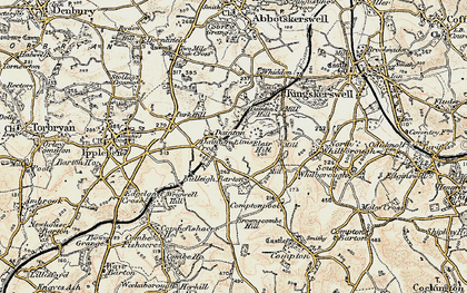 Old map of Dainton in 1899