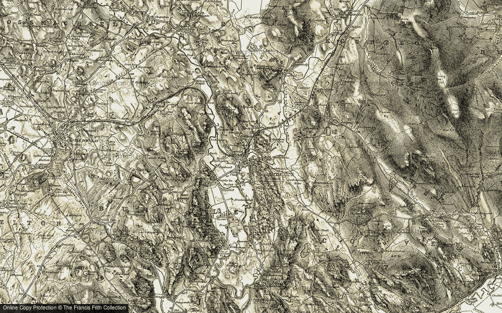 Old Map of Historic Map covering Butterhole in 1904-1905