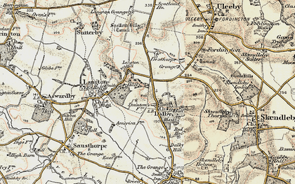 Old map of Dalby in 1902-1903